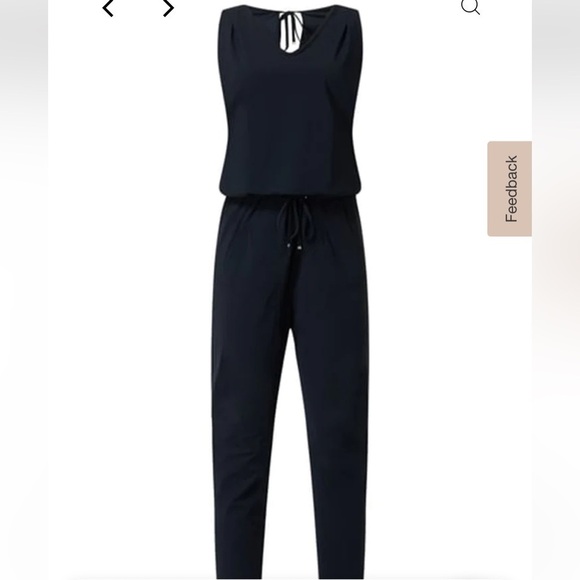 RAFFAELLO Rossi Short Sleeves Jumpsuit Combinaison Gira black size M - Picture 11 of 11